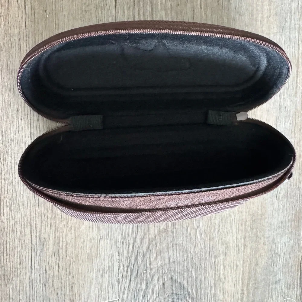 Maui Jim Sunglass Brown Zippered Case Blue Logo CASE ONLY Swivel Clip